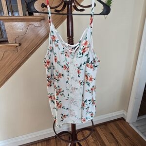 Floral Camisole with Lace Detail